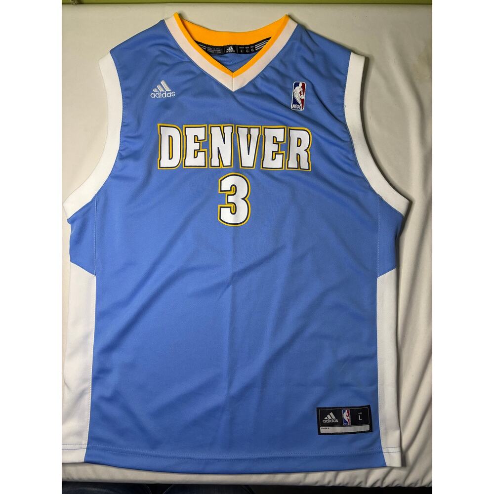 Denver Nuggets Number 3 Ty Lawson NBA basketball Tshirt Blue Large Size Youth